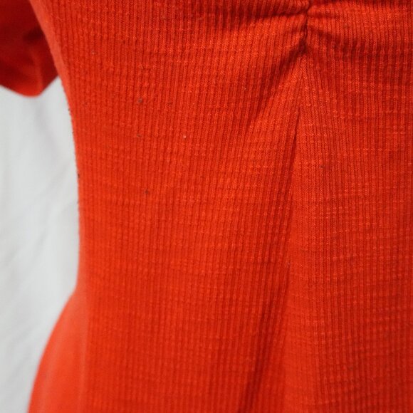 Ribbed Retro Vibe Orange Torrid Size 1 Short Sleeve Dress with Pockets - Picture 3 of 7